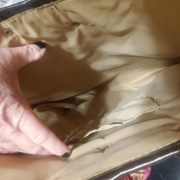 Basket Weave Habdmade Bamboo Handles. Faux Leather Trim. Beach Summer - Picture 5 of 5